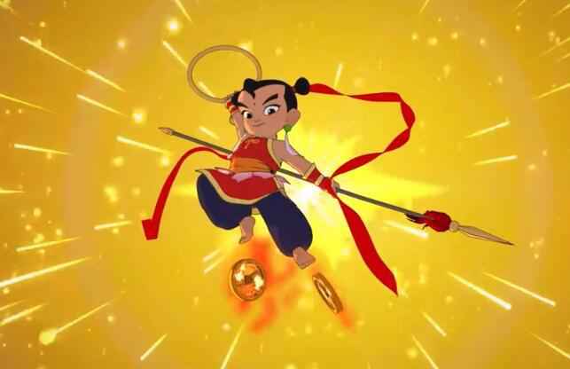 《哪吒与变形金刚》中的哪吒形象。央视动画有限公司微博截图 打破次元壁的不只有《哪吒与变形金刚》,还有