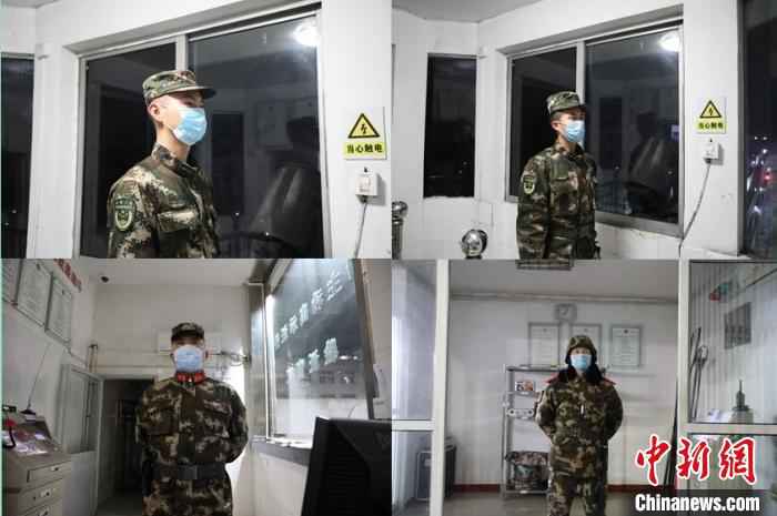 图为:站岗放哨 章朝晖 摄 致兵爸兵妈:孩子在部队这样过春节,请把心放