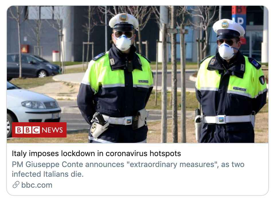 意大利＂1号＂病人引爆疫情 超5万人被要求在家