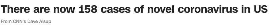 美国新冠肺炎确诊病例升至158例 分布在14个州