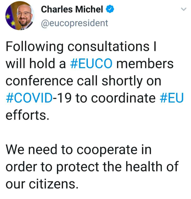 欧洲理事会采取减少会议等措施 防止新冠疫情扩