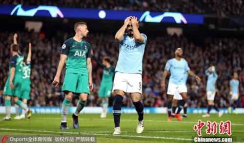 资料图为热刺和曼城在比赛中。图片来源:Osports全体育图片社 体坛观察丨卫冕冠军利物浦折戟 欧冠再入战国时