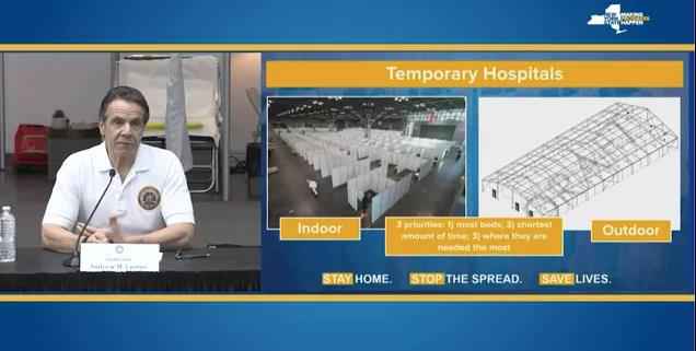 特朗普称医院随处可见运尸袋 纽约兴建"方舱医