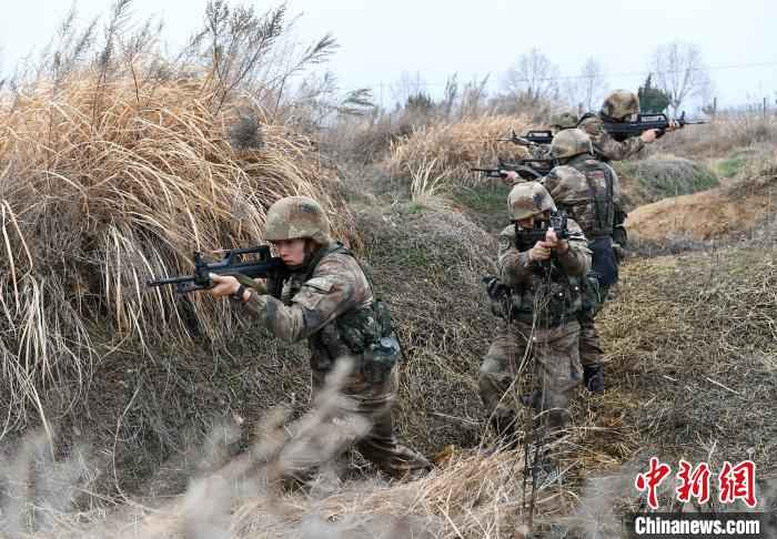 该旅装步分队进行班战术训练。 李政 摄 陆军第71集团军某旅组织形式多样活动悼念同胞、