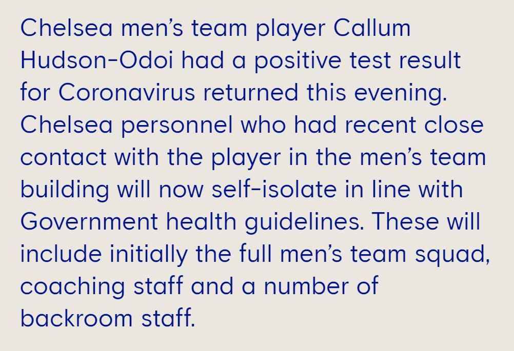 切尔西官网消息截图 多项大赛停摆奥运存疑 世界体坛一夕之间“休克