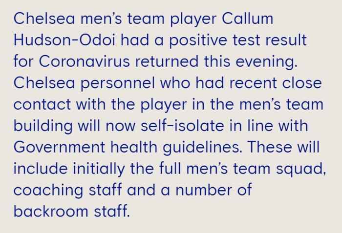 切尔西官方公告:奥多伊核酸检测呈阳性。 一周体坛论语丨无论豪门弱旅,祝你们全年无“
