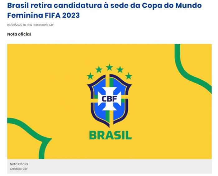 巴西放弃申办2023女足世界杯，主办国花落谁家？