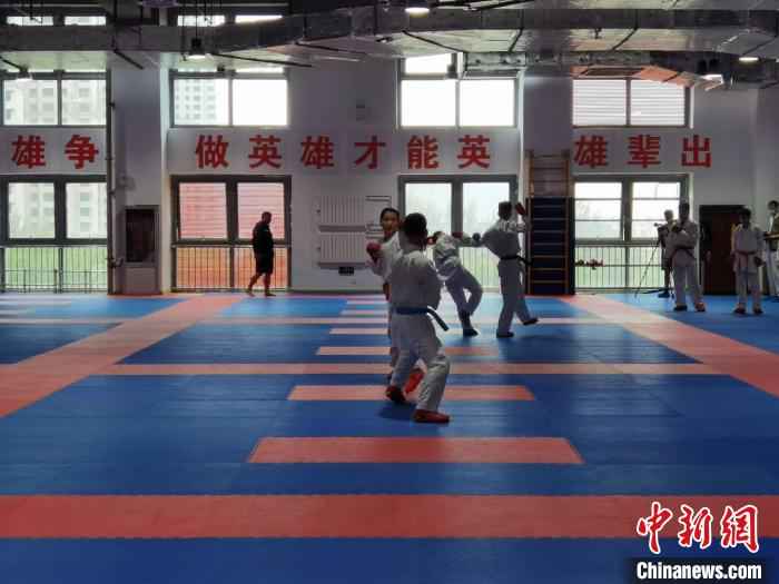 中国国家空手道队在山西太原训练。 胡健 摄 中国空手道协会:夺得奥运历史第一金有七成把