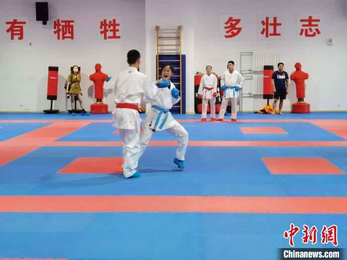 队员们每天要进行6个小时的训练。 胡健 摄 中国空手道协会:夺得奥运历史第一金有七成把