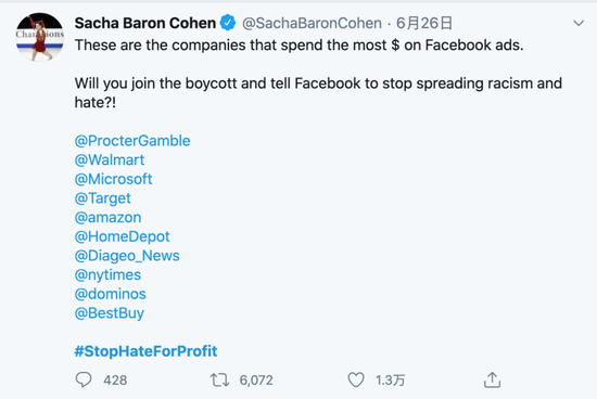 “全网抵制”特朗普：社交媒体向左，Facebook往右