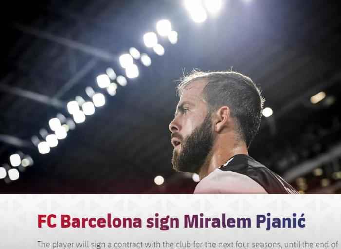 图片来源:巴萨官网 尤文巴萨达成重磅交易 阿图尔皮亚尼奇互换东家