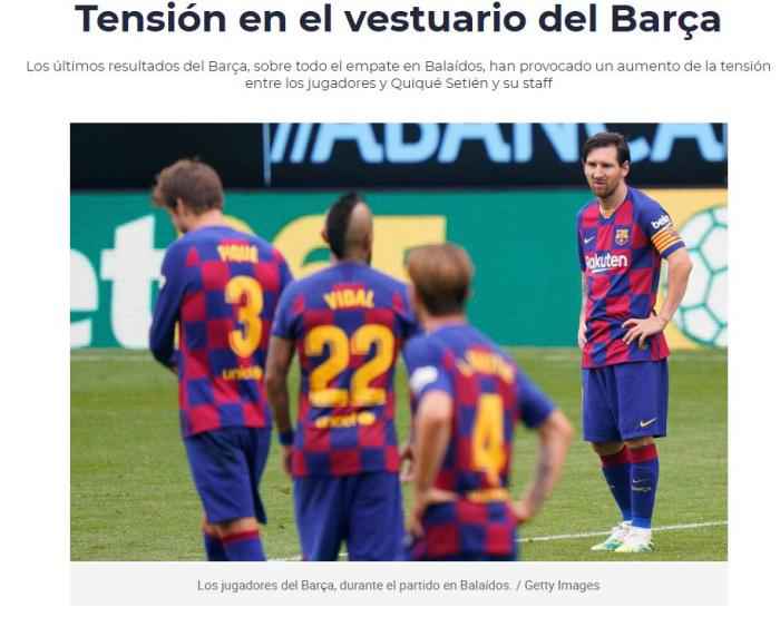 图片来源:外媒截图 外媒:巴萨全队达成团结共识 专注于联赛和欧冠