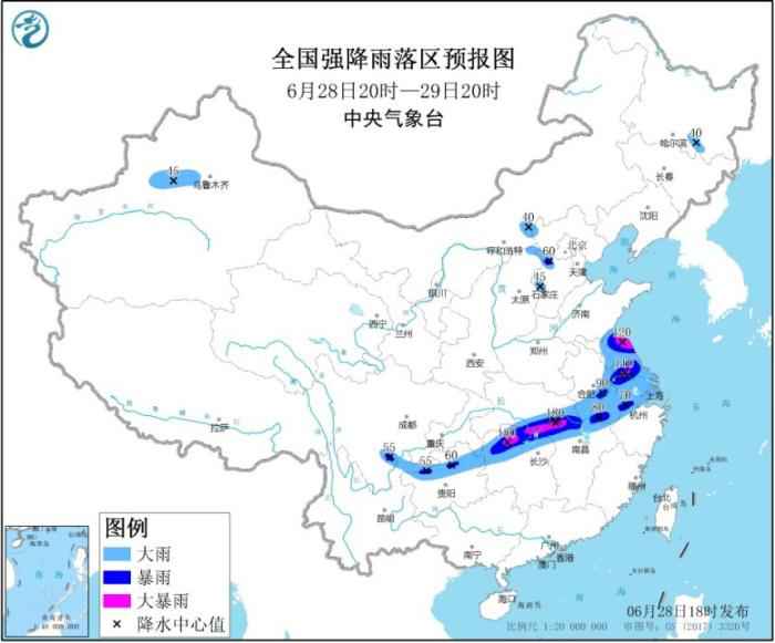 暴雨黄色预警:江苏湖南湖北等地局地有大暴雨