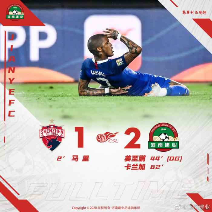 图片来源:河南建业官方微博。 乌龙、红牌、点球……两场中超比赛要素这么多
