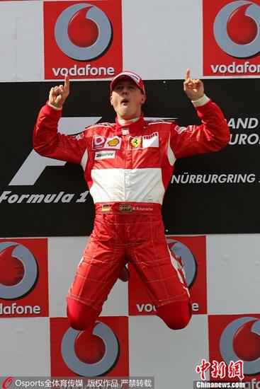 资料图为舒马赫。图片来源:Osports全体育图片社 汉密尔顿西班牙站再夺冠!156次登台破舒马赫纪