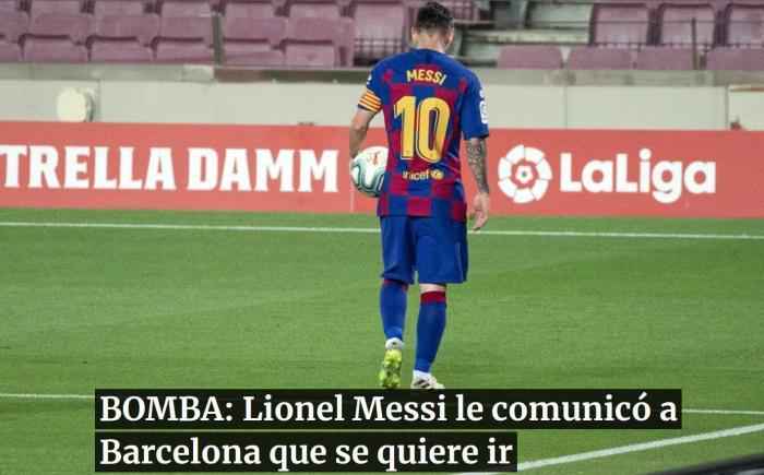 梅西此前的离队传闻。 外媒截图 梅西宣布新赛季继续留在巴萨 因不想与球队对簿